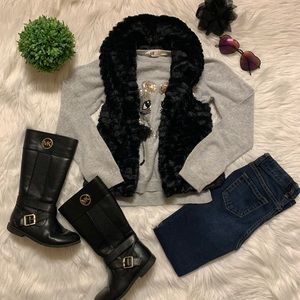 Black Faux Fur Vest